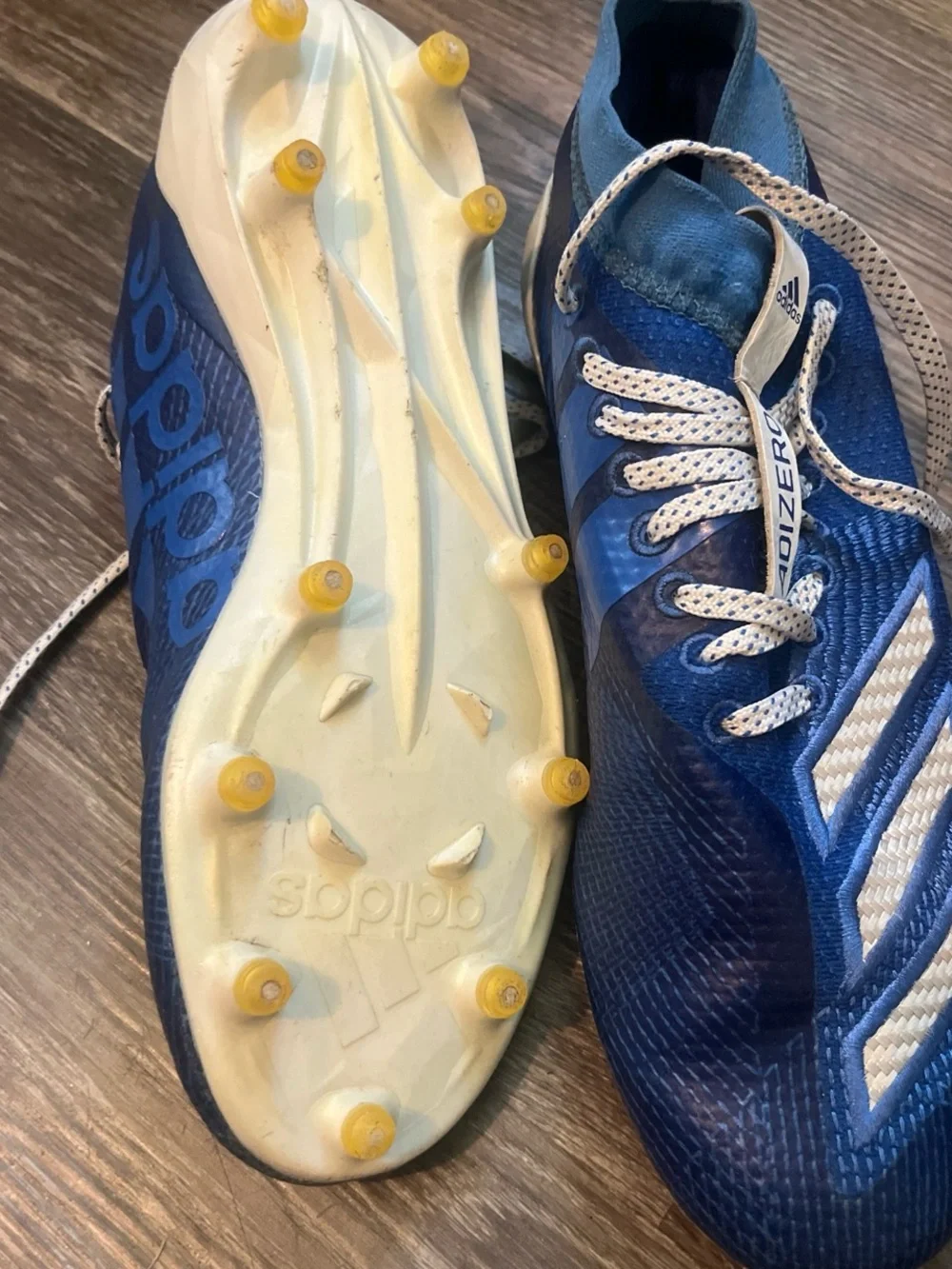 adidas Blue and White Adizero football Cleats
